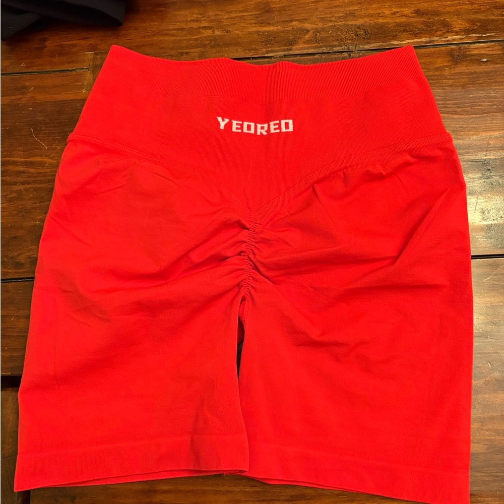 YEOREO Women's Vibrant Red Athletic Shorts